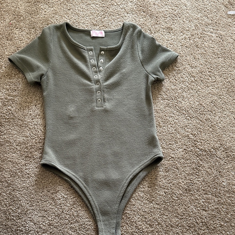 Pink Lily Kids Sage Green Bodysuit